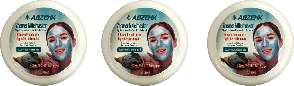 Abzehk Zeewier & Klei Gezichtsmasker 250ml - 3 stuks