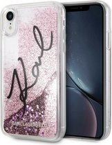Karl Lagerfeld Liquid Glitter Signature Back Case - Apple iPhone 7/8/SE2020/SE2022 - Roze