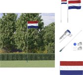 vidaXL Nationale vlaggenset - 90 x 150 cm - Duurzaam polyester - Aluminium vlaggenmast - Verstelbare hoogte - Stabiel frame - Eenvoudige bediening - Vlag