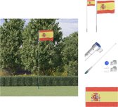 vidaXL Vlaggenmast Nationale Vlaggenset - 90x150 cm - Duurzaam polyester - Aluminium mast - Verstelbare lengte - Stabiel frame - Eenvoudige bediening - Montagehandleiding - Vlag