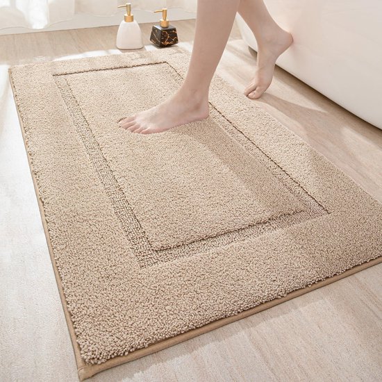 Carvapet Loper voor hal / hal, 150 x 210 cm, antislip, lang, wasbaar, zacht, microvezel, geometrisch, tribal, eetkamer, hal (beige