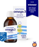 Arctic Blue - Omega 3 Visolie - 450 mg DHA + 380 mg EPA - Met Vit D - Sinaasappelsmaak - 50 doseringen - MSC Keurmerk