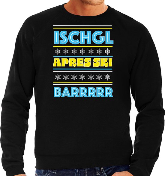 Bellatio Decorations Apres ski sweater heren - Ischgl - zwart - apresski bar/kroeg - wintersport S