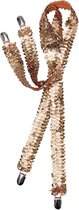Rubies Bretels - goud glitter - unisex/volwassenen - Carnaval verkleed accessoires