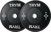 TRYM Bumperplate set - Bundel - 10 kg - 2 x 5 kg - Halterschijven - 50 mm - Zwart