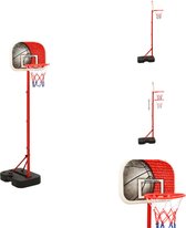 vidaXL Basketbalset Junior - Hoogte verstelbaar - Inclusief ring - net - bal en pomp - Rood/wit/blauw/zwart - PE/PP materiaal - Basketbal