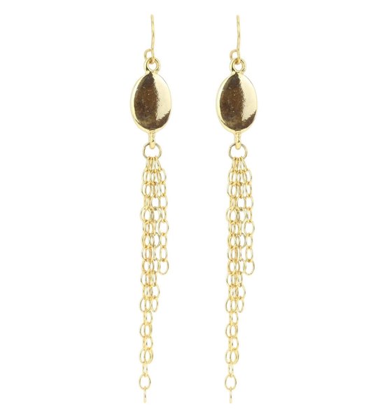 Boucles d'oreilles pendantes d'oreilles Behave en métal de couleur or