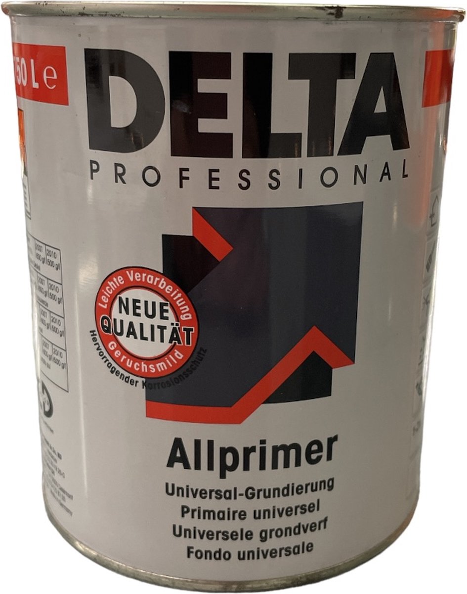 Südwest Delta Allprimer - Veelzijdige universele matte grondlaag op solventbasis - 0.75 L - RAL9005 Zwart