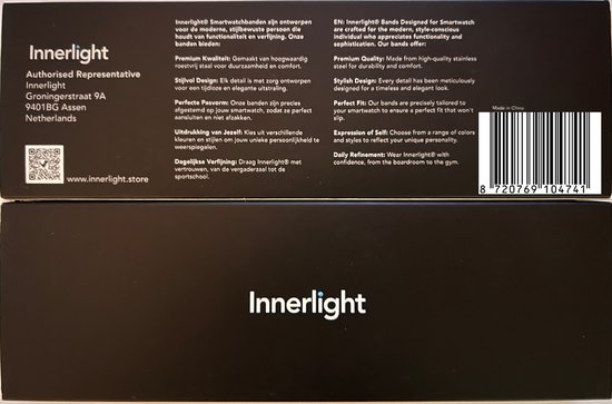 Verpakking van Innerlight horlogebandjes met merklogo.