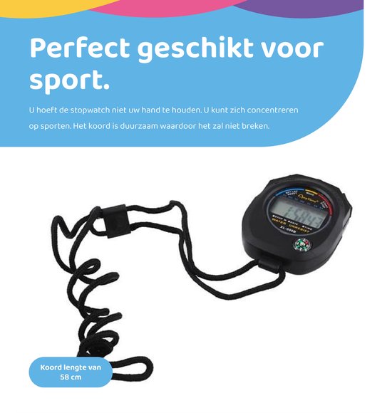 Stopwatch - Met Kompas - Hardlopen - Sport Timer - Digitale Stopwatch - Merkloos