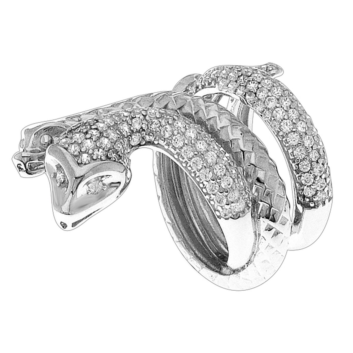 Juwelier Zwartevalk ZILVEREN (GERHODINEERD) SLANGEN RING 21.280/18--