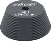 Wolfcraft ABH Ø 54-70 mm adapter, donkergrijs met ribbels.