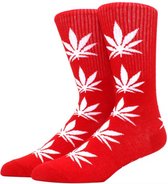 CHPN - Wiet sokken - Weed socks - Cadeau - Sokken - Rood/Wit - Unisex - One size - 36-46