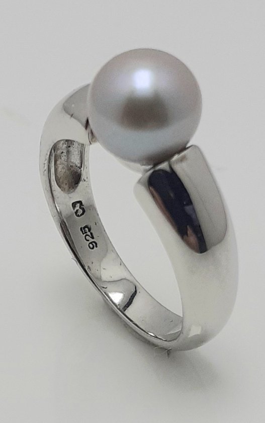 Ring - zilver - parel - maat 54 - Verlinden juwelier