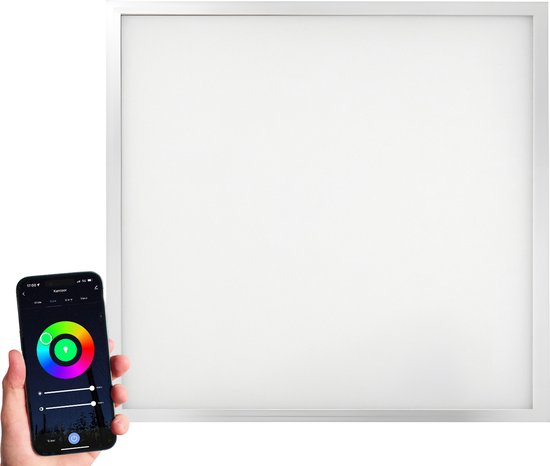 2X Panneau LED WiFi Lumière colorée et blanche - 60x60cm - RVB+CCT - Contrôle avec Smartphone et/ou voix - Durable et économe en énergie - 36 watts