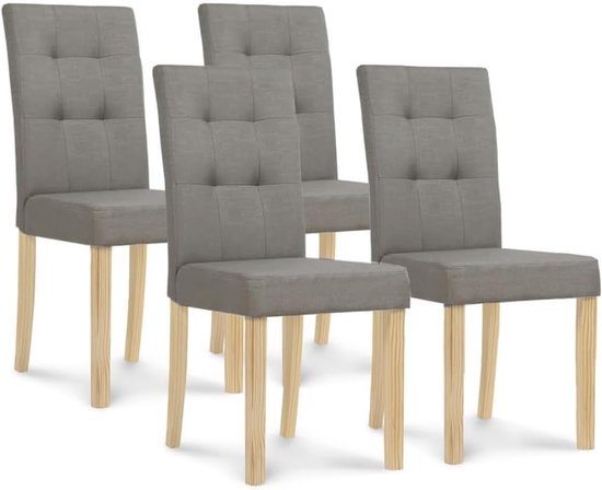 Set van 4 gestoffeerde stoelen Polga grijs voor eetkamer