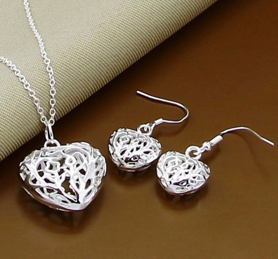 Haymer Sieraden Lace Heart Geschenkset Voor Vrouwen Zilver 45 HJ2022084TK