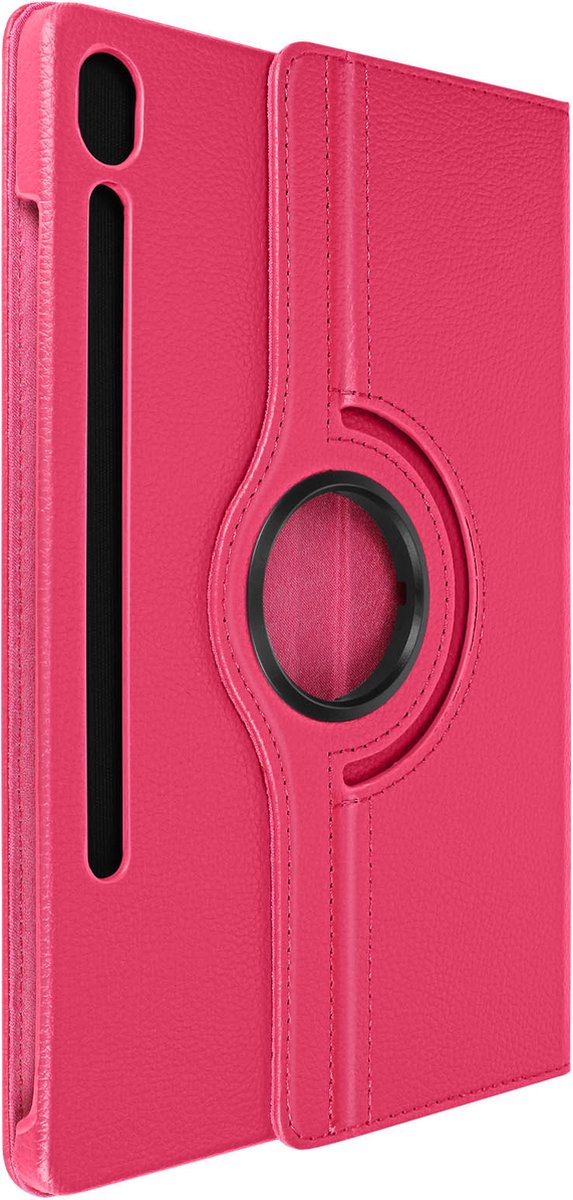 Avizar Foliohoes Geschikt voor Galaxy Tab S9 / Tab S9 FE 360° draaibare steun, Fuchsia