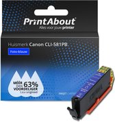 PrintAbout huismerk Inktcartridge CLI-581PB Foto-blauw geschikt voor Canon