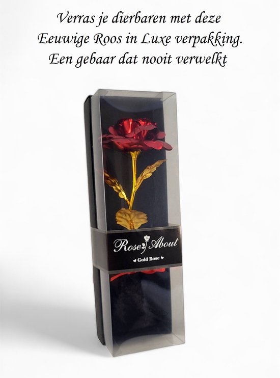 Roos in Luxe Verpakking – Eeuwige Roos – Moederdag Cadeau – Red Rose – Rode Roos - Qwality - Qwality