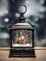 Lantaarn sneeuwbol kerst pagode 25 cm hoog - kunststof - decoratiefiguur - interieur - cadeau - geschenk - kerstcollectie - kerstman - kerstdecoratie – kerstfiguur