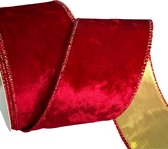 Dubbelzijdig Fluweel Rood - Goud Glans
