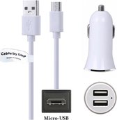 2.1A Auto oplader + 0,3m Micro USB kabel. Autolader adapter geschikt voor o.a. Nook (Barnes and Noble) eReader Color, Simple Touch, Glowlight 3, Glowlight+ Plus, Tablet 7 inch, Tablet 10 inch