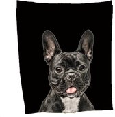 Fleece deken - Franse Buldog - hond - flanel - plaid - 150 x 130 cm