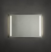 Adema Squared badkamerspiegel - 100x70cm - Verlichting aan zijkanten - LED en schakelaar