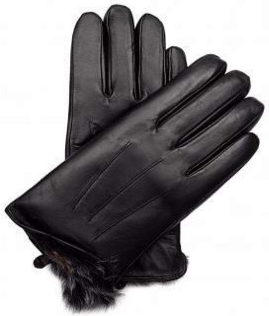 Valentini Men's Genuine Leather Gloves With Rabbit Fur