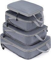 Packing Cubes Compressiekoffer, organizer, pakzakken, kledingtassen, verpakkingskubus, bagage, opbergtassen (grijs, 4 stuks)