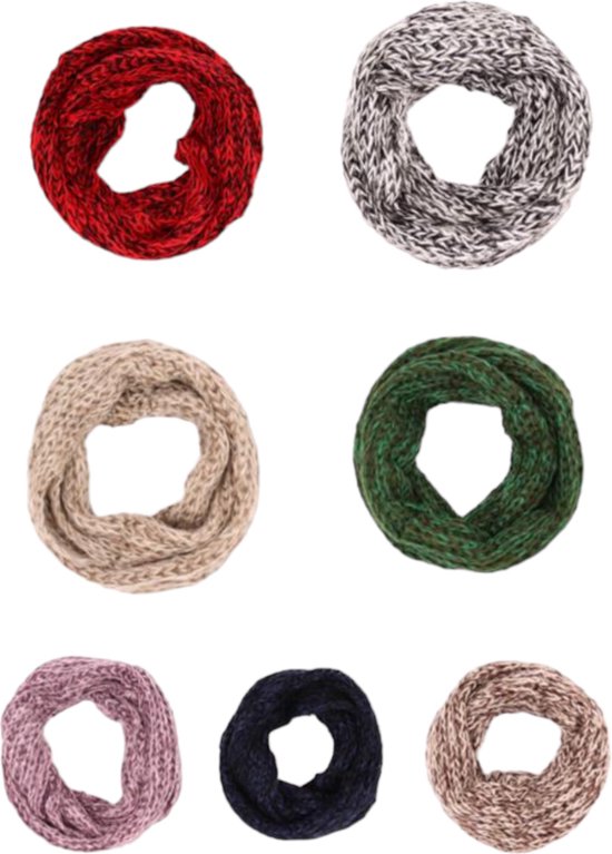 Knit Factory - Coco Gebreide Colsjaal - Ronde Sjaal - Nekwarmer - Wollen Sjaal - Donkerblauwe Colsjaal - Dames sjaal - Heren sjaal - Unisex - Petrol - One Size