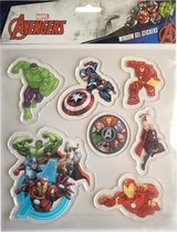 Marvel Avengers - Raamstickers - 7 stuks - Hulk - Ironman - Thor - Captain America - Gel Window Stickers - kado - cadeau