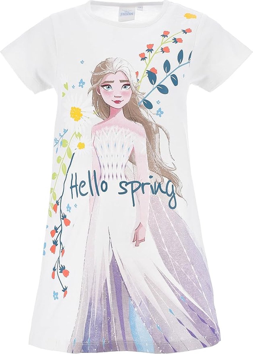 Disney Frozen Nachthemd - Korte Mouw - Wit