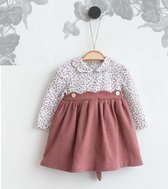 baby jurk - Meisjes kleding - oud rose/mix van kleur - Maat 74 - bloemen