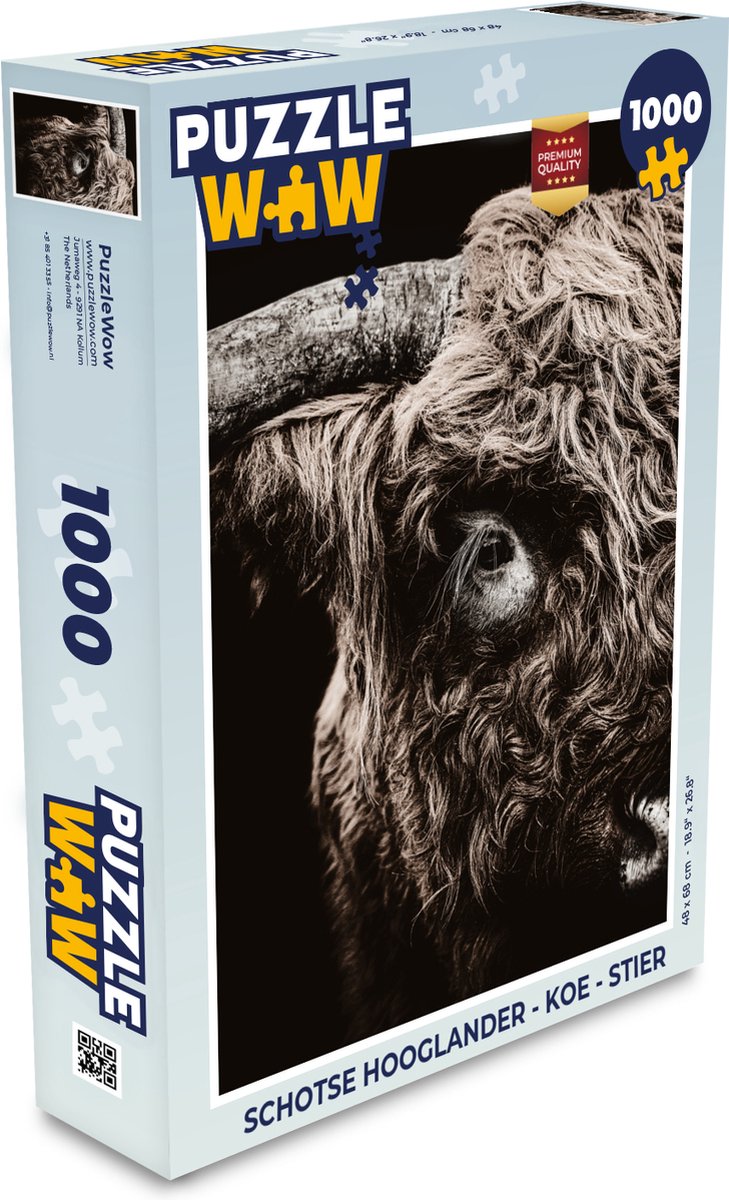 Puzzel Schotse hooglander - Koe - Stier - Legpuzzel - Puzzel 1000 stukjes volwassenen