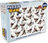 Puzzel Patroon - Dieren - Schotse hooglander - Legpuzzel - Puzzel 500 stukjes