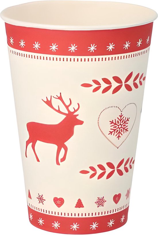 50 x Tasse à café en carton de Noël 200 ml Gobelets en Carton