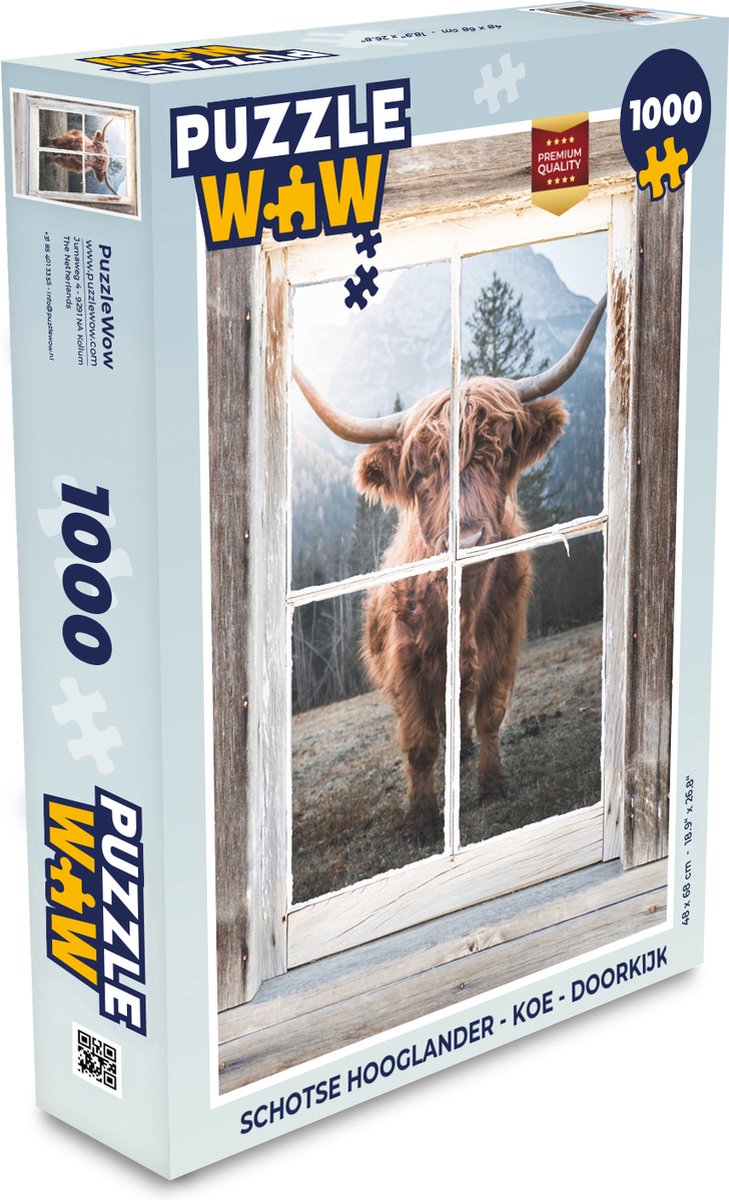 Highland Cattle Puzzel voor volwassenen, 1000 stukjes, puzzel voor volwassenen, onmogelijk, veeleisend spel, Ttivi puzzel, 1000 stukjes voor