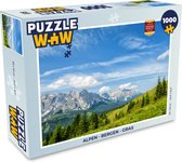 Puzzel Alpen - Bergen - Gras - Legpuzzel - Puzzel 1000 stukjes volwassenen