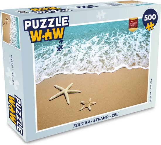 Puzzel zeester op het strand