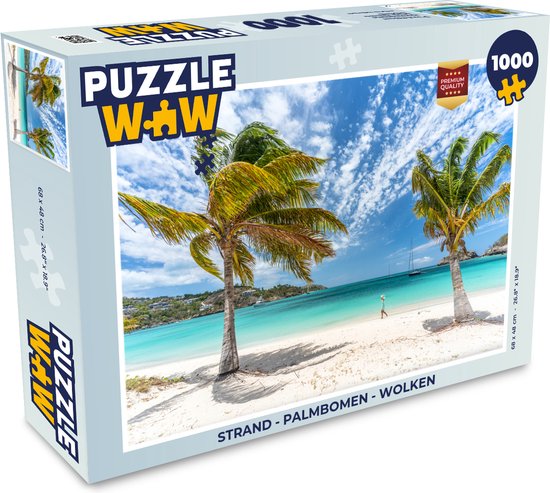 Puzzle Plage - Palmiers - Nuages - Puzzle - Puzzle 1000 pièces adultes