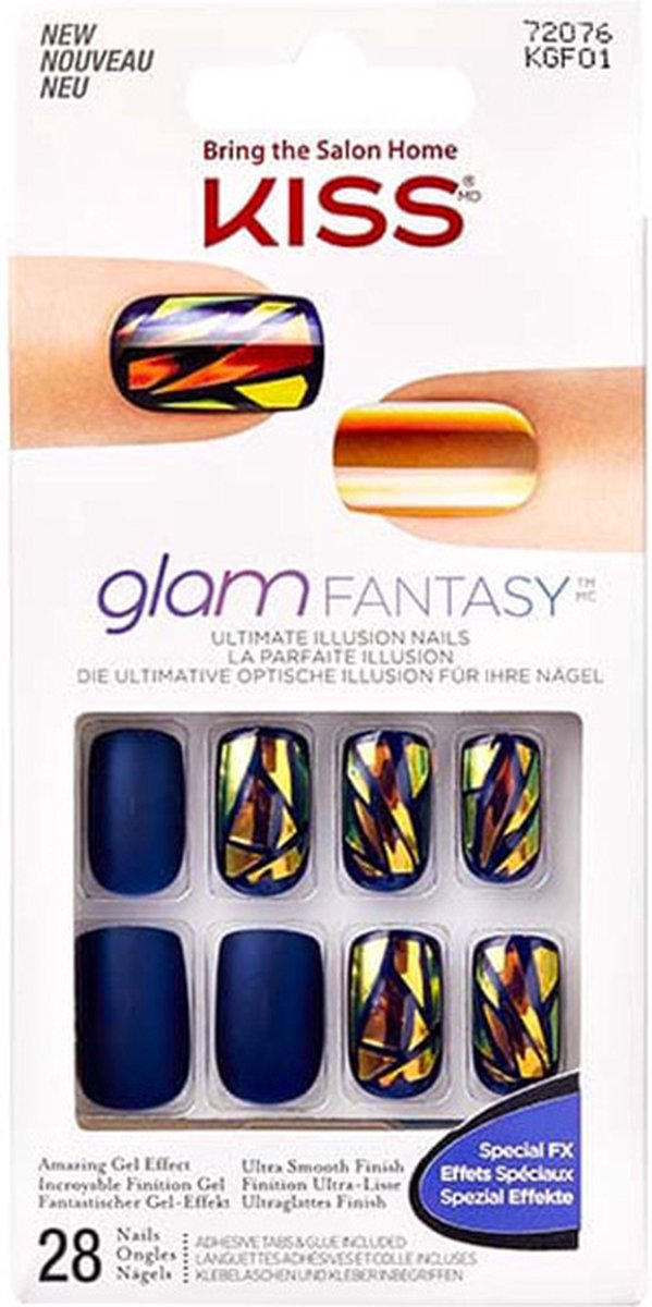 Kiss Gellak Glam Fantasy Nails - Kunstnagels - 28 stuks - Nepnagels - Tan Lines