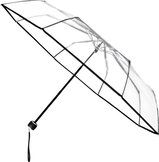 miniMAX parapluie pliant transparent coupe-vent 98 cm transparent compact coupe-vent coupe-vent