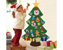 foto van EazyPeezy™ DIY Vilten Kerstboom knutsel vilt - groen - met losse sticksels