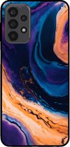 Smartphonica Telefoonhoesje voor Samsung Galaxy A23 marmer look - backcover marmer hoesje - Blauw / TPU / Back Cover geschikt voor Samsung Galaxy A23