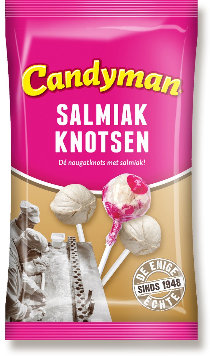 Candyman Salmiakknotsen - 125 gram - 18 zakken