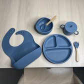 Ensemble de vaisselle en Siliconen pour enfants/bébés | 6 parties | Bleu