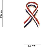 Embleem broche Nederlandse vlag krul 1.5 x 2.5 cm - Hollans supportes koningsdag accessoires