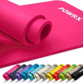 POWRX Gymnastiekmat I Yogamat (Roze, 190 x 60 x 1,5 cm) incl. draagriem + tas + GRATIS oefenposter I Huidvriendelijke sportmat Fitnessmat antislip Ftalaatvrij